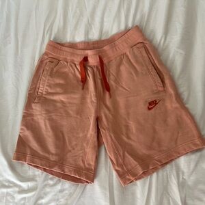 Nike Just do It Shorts Sweats Peach Men’s Size Small Embroidered Drawstring